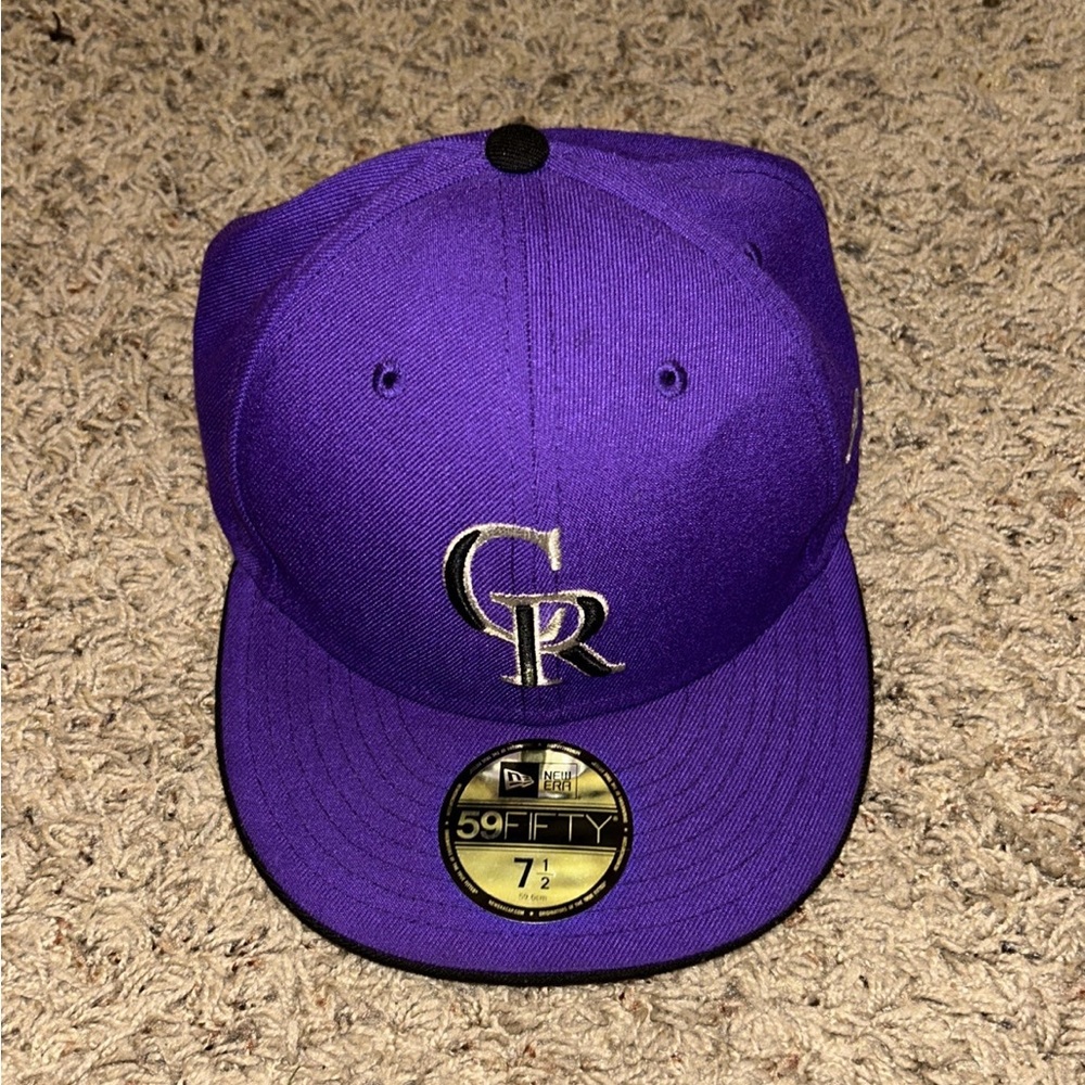 Men's Colorado Rockies Fanatics Branded Purple Team Core Fitted Hat